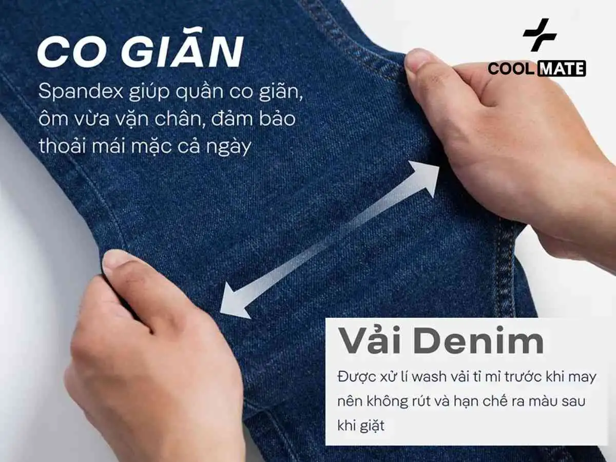 Vải denim cao cấp của quần Jean Coolmate