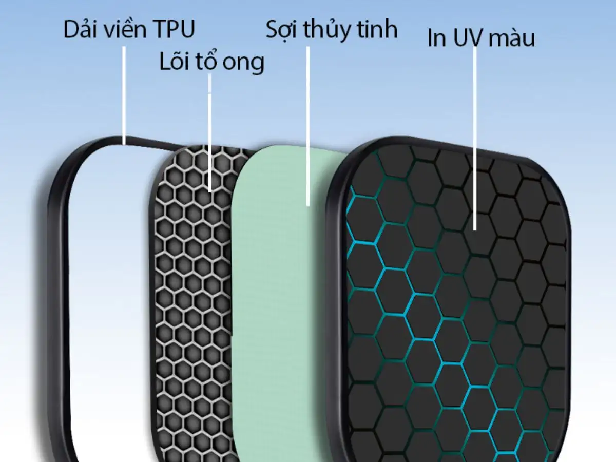 Chất liệu làm vợt pickleball