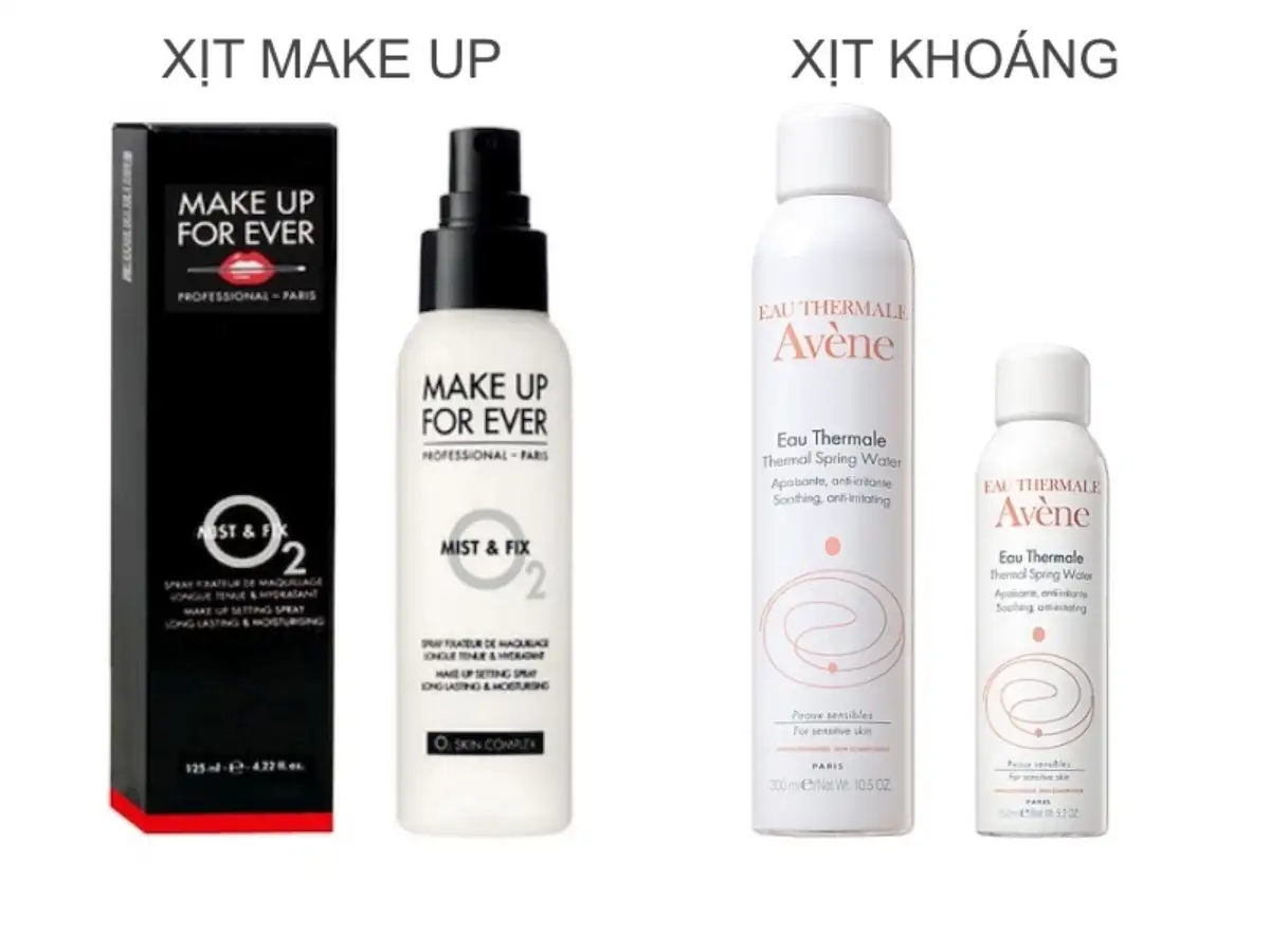 Xịt khoáng và xịt cố định có gì khác nhau?