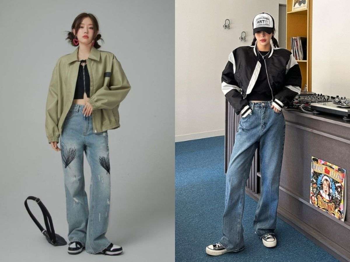 Bomber da kết hợp với áo hoodie và quần jogger cho một set đồ streetwear năng động