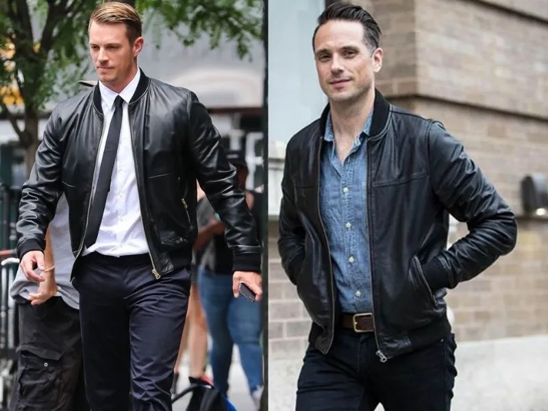 Cách phối áo jacket đen local brand cùng áo sơ mi