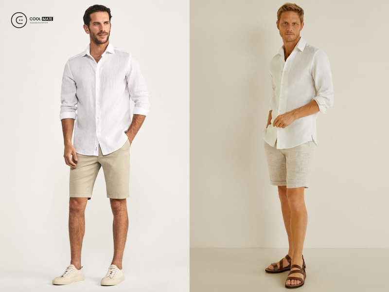 10+ Cách phối đồ với quần short trắng nam sành điệu, Đẹp nhất 2023 – May10