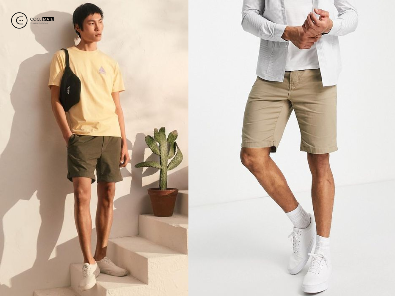 Phối giày với quần short kaki