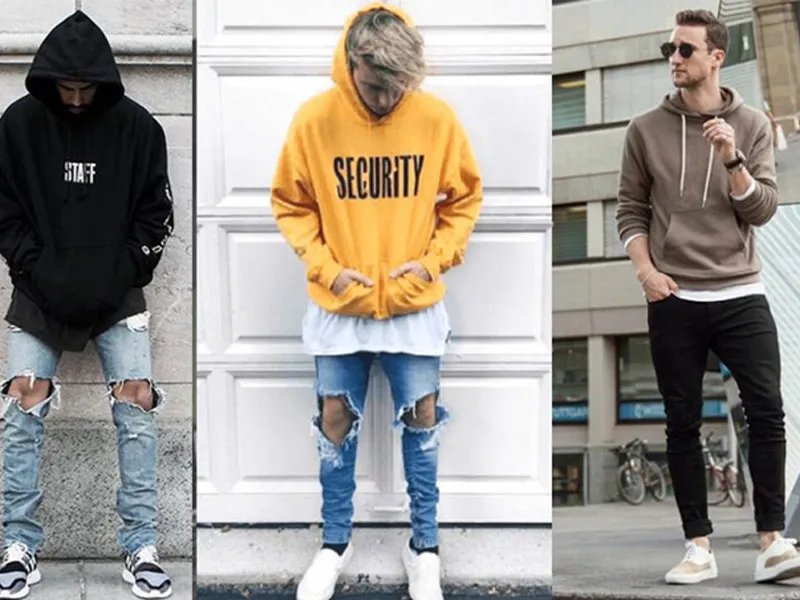 Áo hoodie kết hợp quần jeans