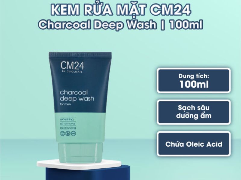 Sữa rửa mặt than hoạt tính CM24 dành cho nam giới