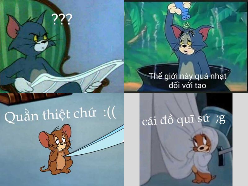 Tổng hợp bộ meme Tom and Jerry hài hước bựa đáng yêu cute tức giận