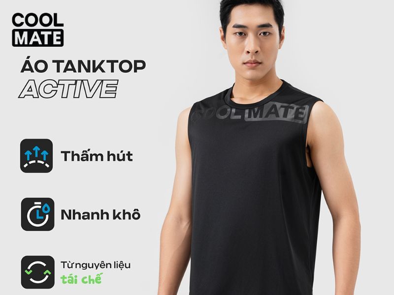 Áo Tanktop Nam Thể Thao Active logo