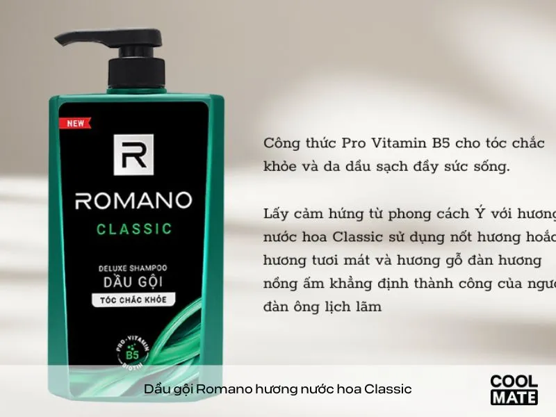 Dầu gội Romano hương nước hoa Classic