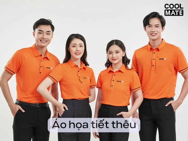 Áo đồng phục thêu họa tiết 