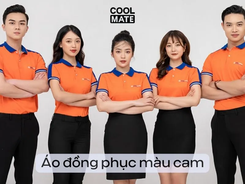 Áo đồng phục màu cam cho công ty, hội nhóm