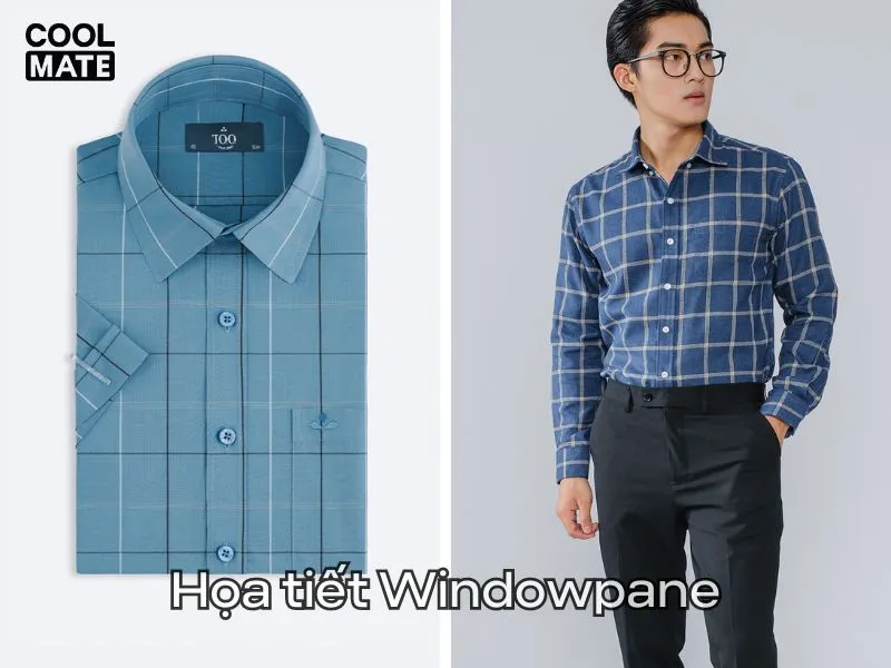 Áo sơ mi họa tiết Windowpane