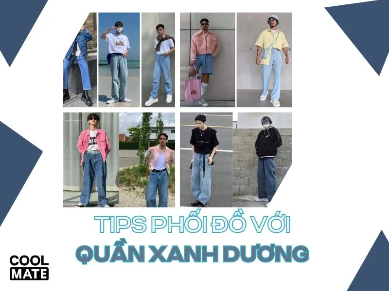 Quần xanh dương là item kinh điển, dễ phối đồ, tạo nên nhiều phong cách khác nhau.