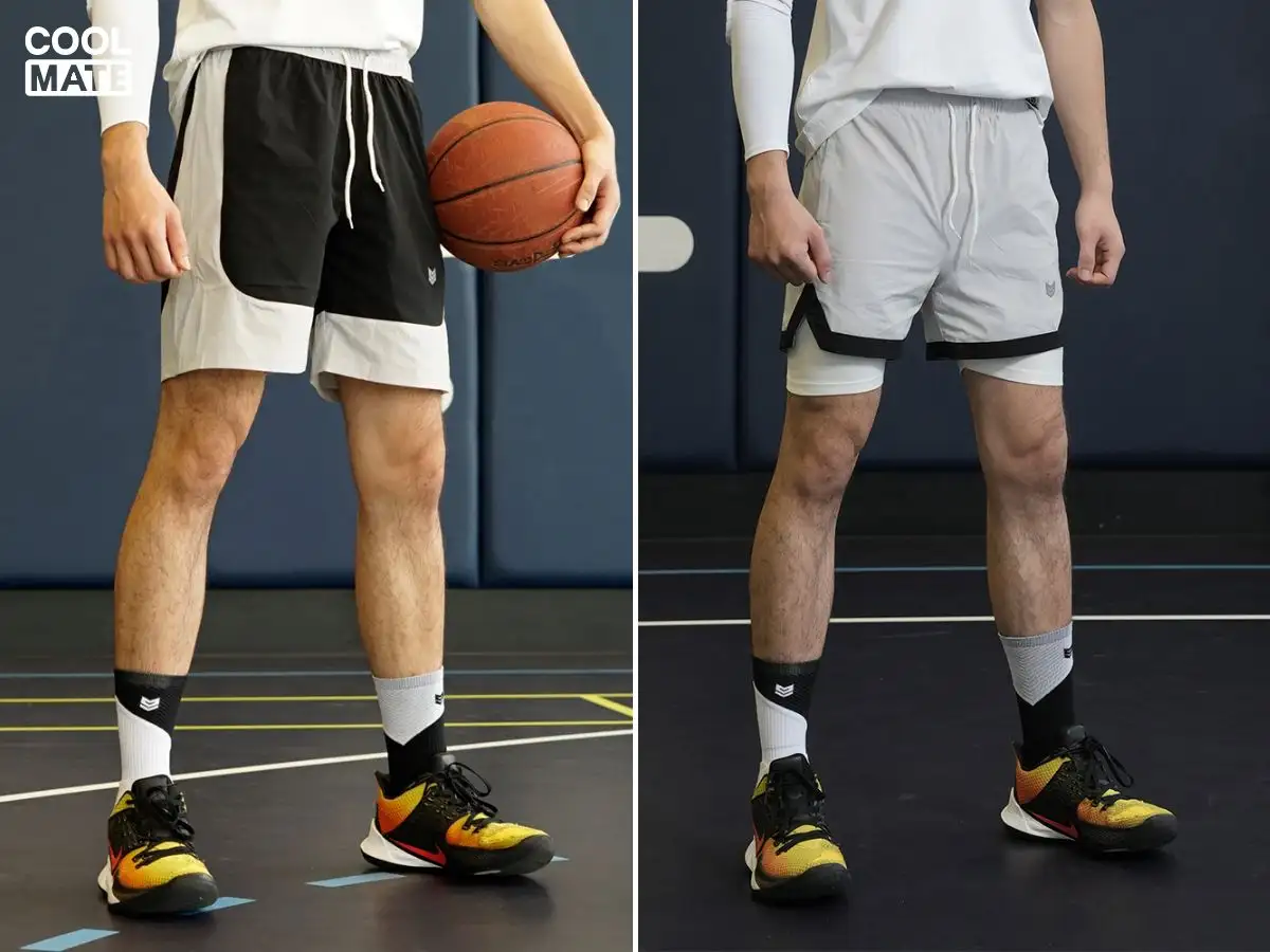 Giày bóng rổ kết hợp với quần short bóng rổ tạo nên phong cách streetwear đầy cá tính