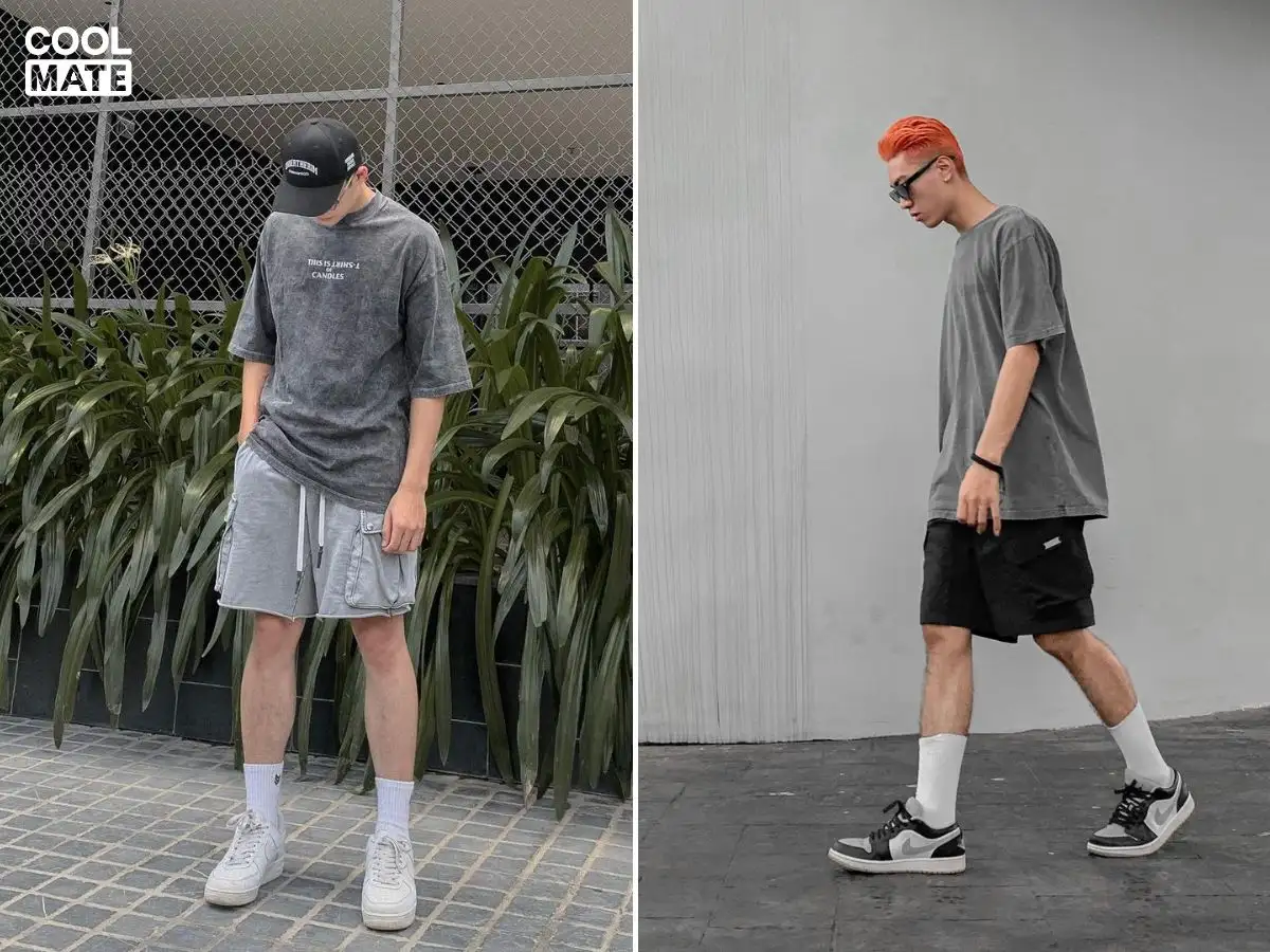 Phối quần short thể thao với giày chạy bộ sẽ tạo nên một phong cách khỏe khoắn và đầy năng lượng