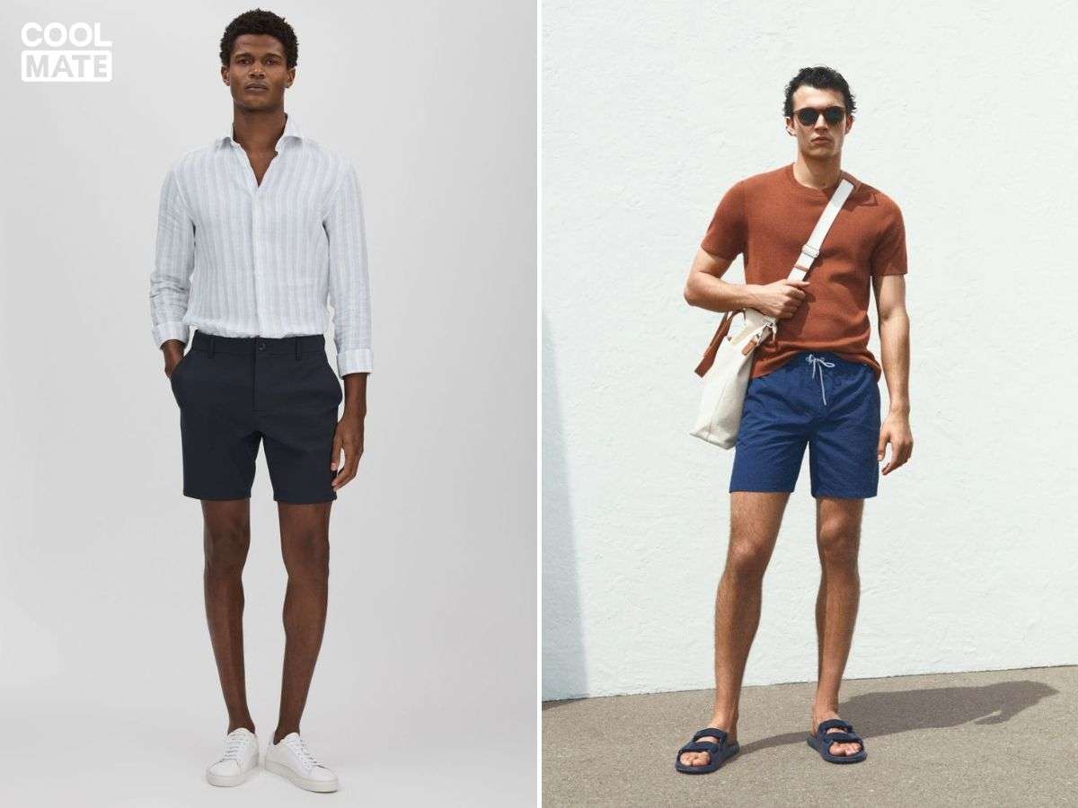Kết hợp chất liệu quần short và đôi giày thích hợp