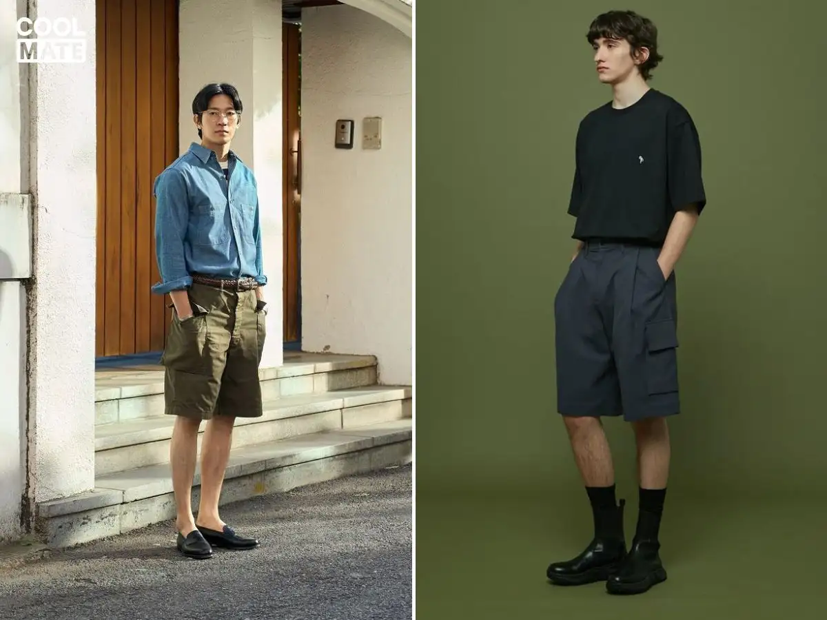 Sneakers – sự kết hợp tuyệt vời với quần short túi hộp