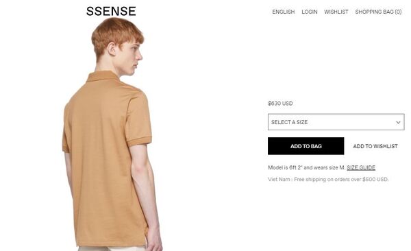 ssense.com là một website chuyên nhận order quốc tế các sản phẩm thời trang cao cấp chính hãng (Nguồn: ssense.com)