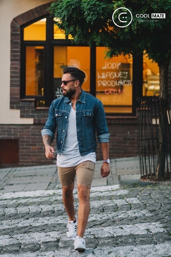 Phối giày Superstar với áo thun và quần short là lựa chọn thông minh 