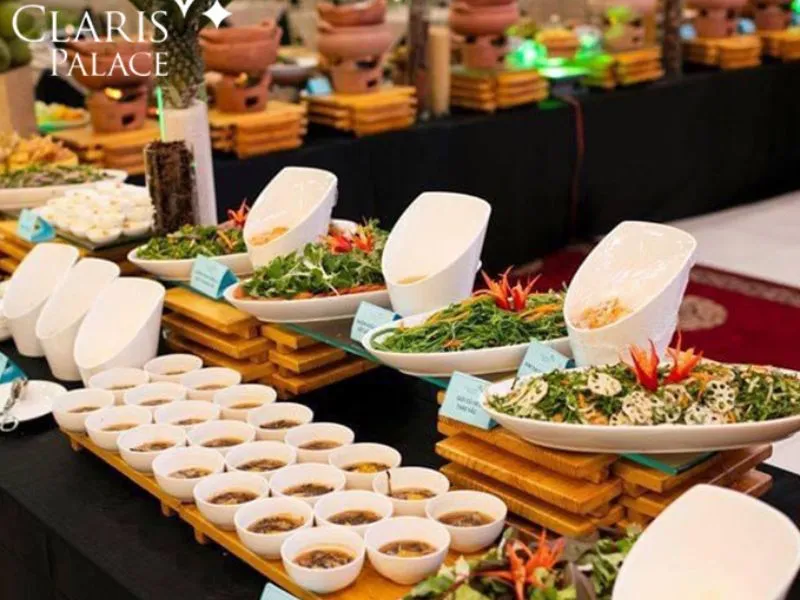 thực đơn Buffet chay tại nhà hàng tiệc cưới Claris Palace