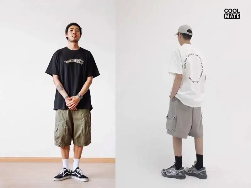 Áo thun và quần short cargo pants