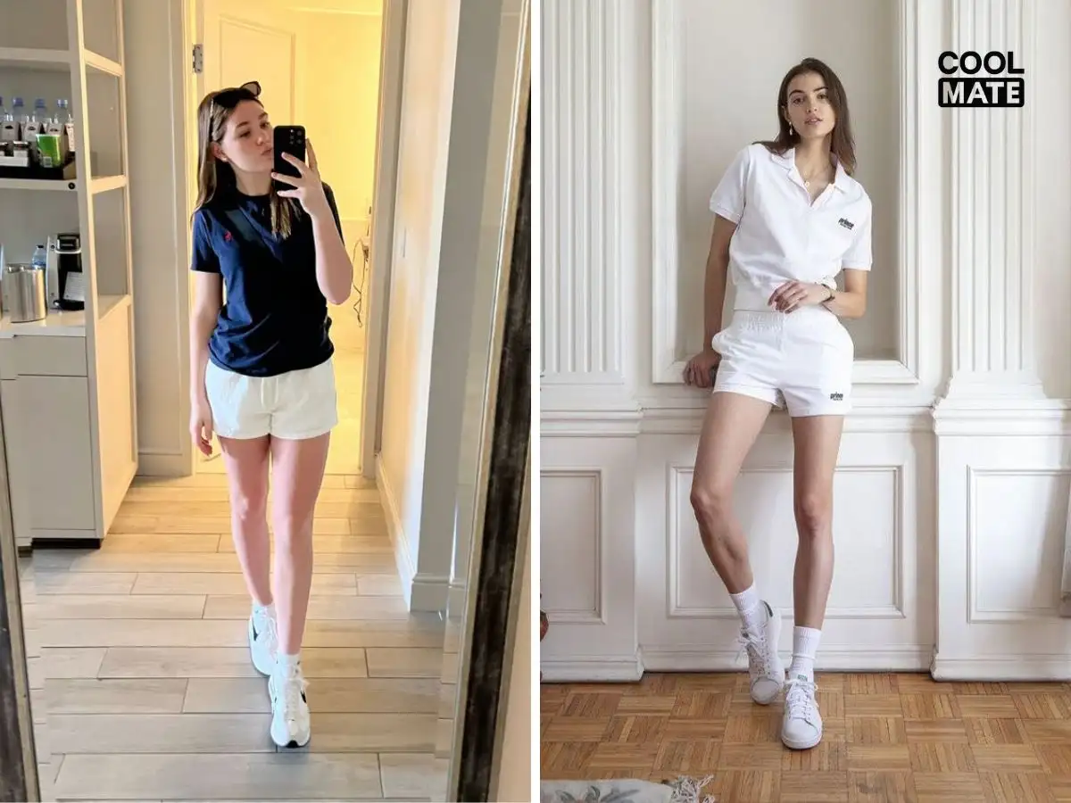 Để thêm phần thanh lịch mà vẫn khỏe khoắn, hãy kết hợp quần short với áo polo chỉn chu và thoải mái