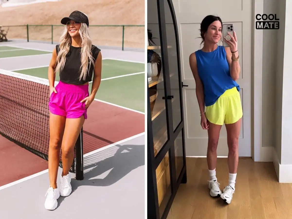 Kết hợp quần short với áo tank top là lựa chọn thoáng mát và năng động cho các hoạt động thể thao