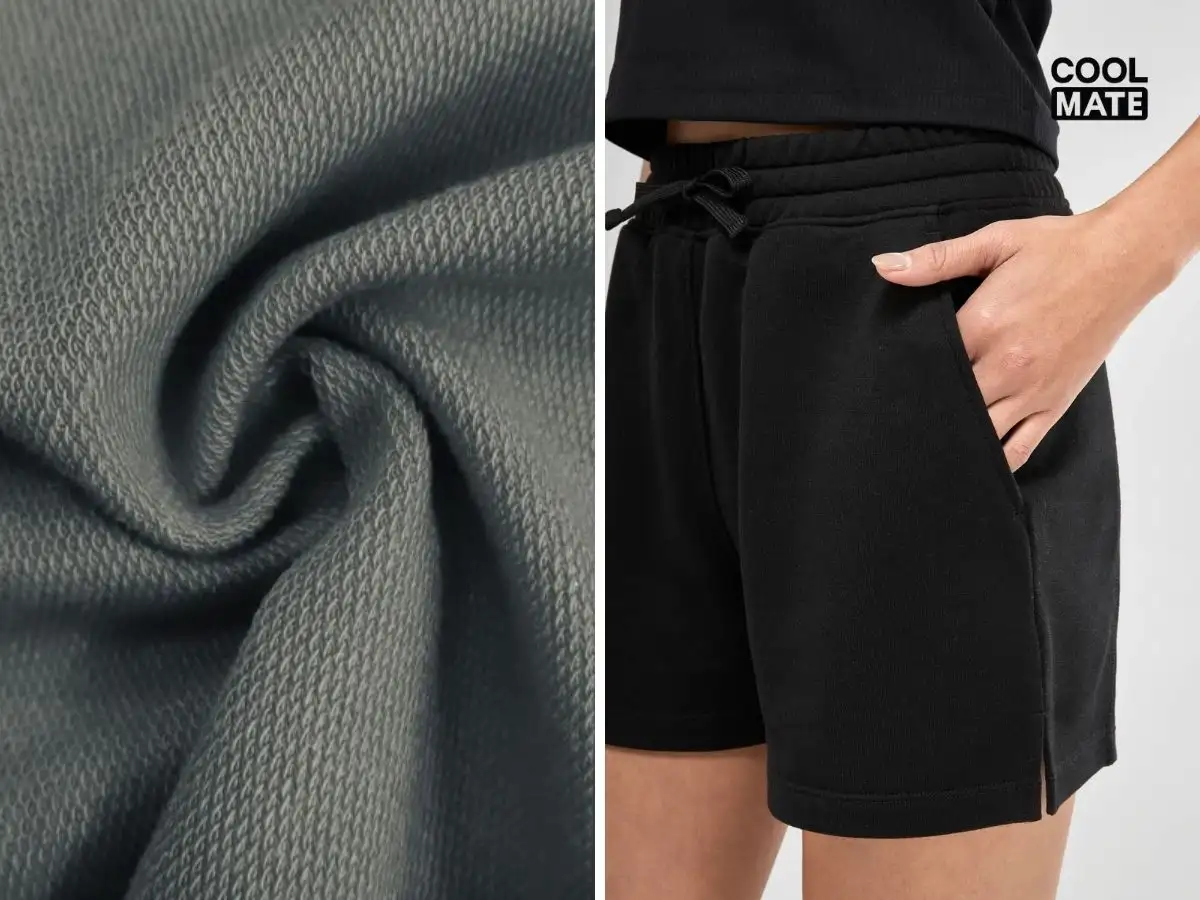 Vải French Terry là vải dệt kim thường làm từ Cotton mềm mại, thấm hút tốt, giữ ấm nhẹ