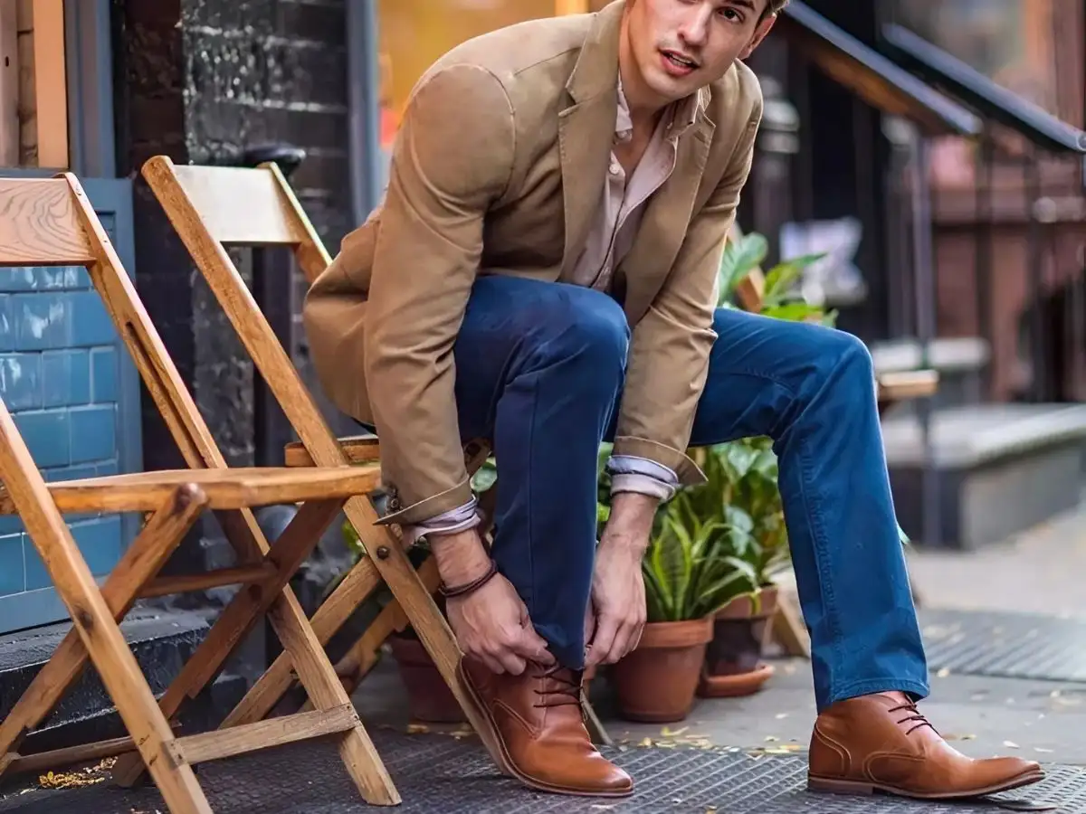 Chukka Boots phối cùng quần jeans
