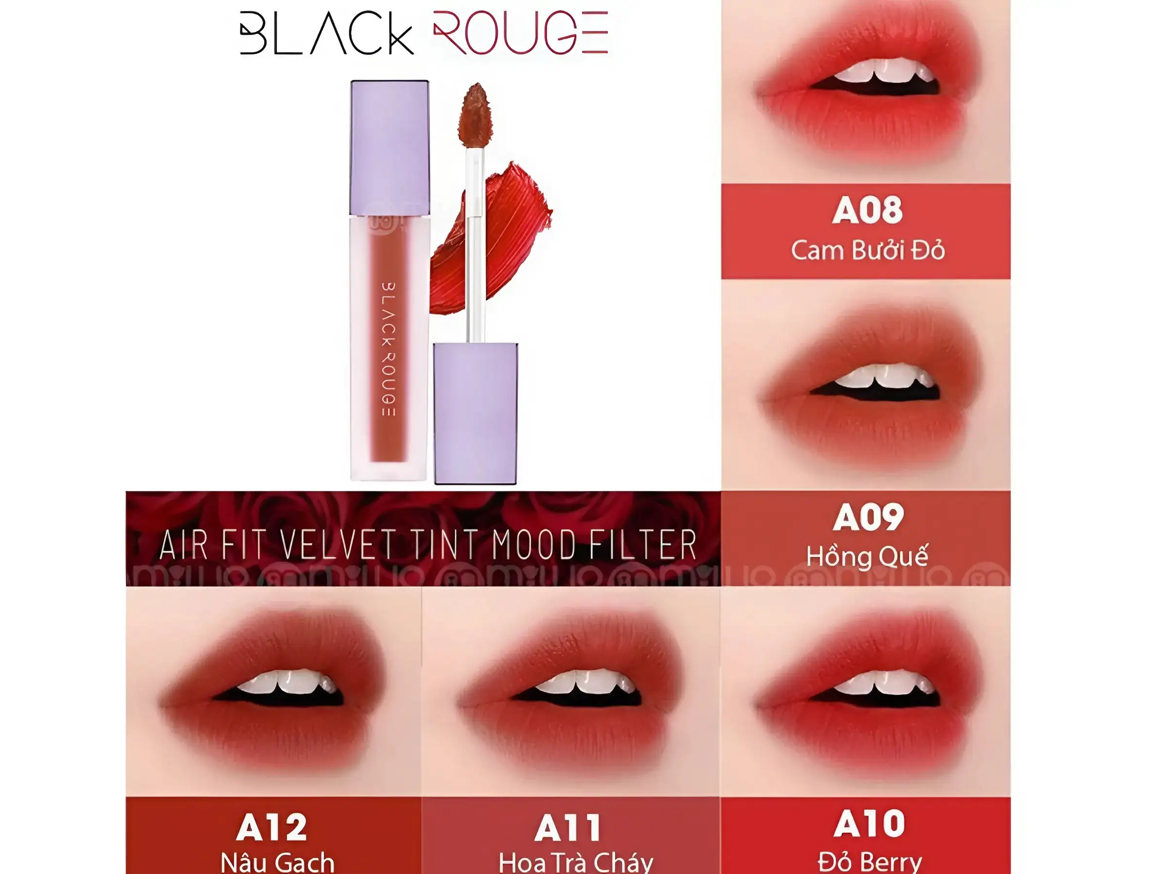 Bảng màu son Black Rouge Air Fit Velvet Tint Ver 2 