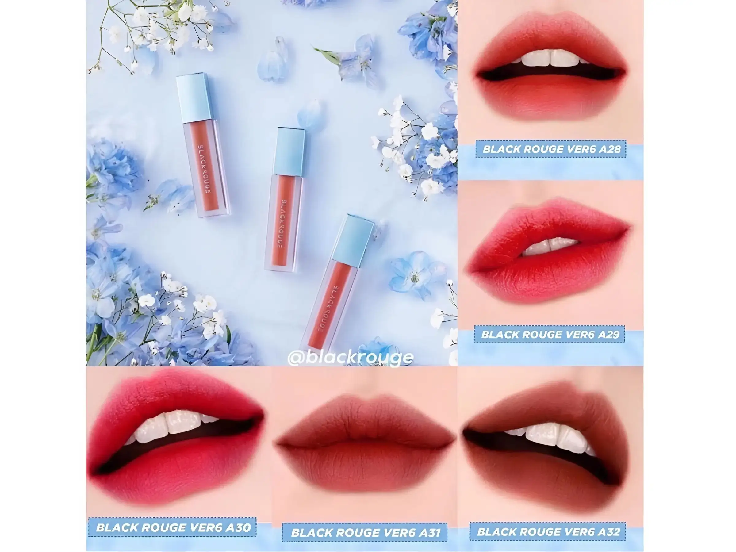 Bảng màu son Black Rouge Air Fit Velvet Tint Ver 6