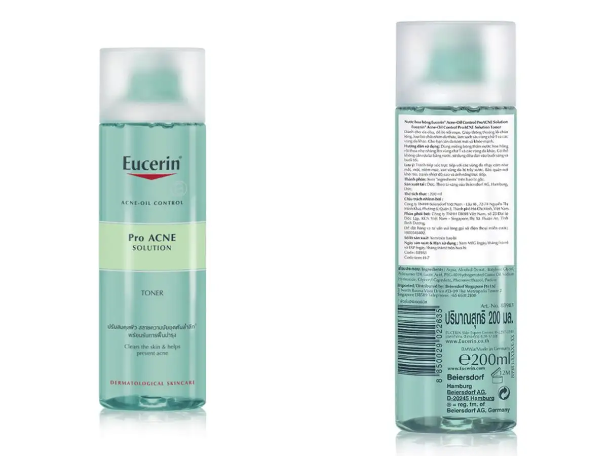 Toner Eucerin ProAcne Solution Toner dành cho da nhờn và dễ bị mụn