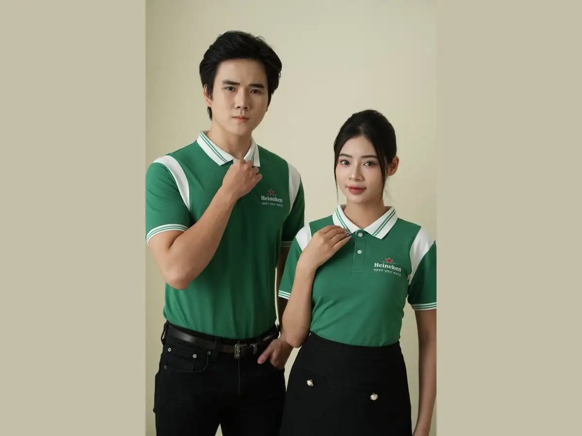 Chọn áo đồng phục xanh lá đừng bỏ qua chất liệu và form dáng chuẩn