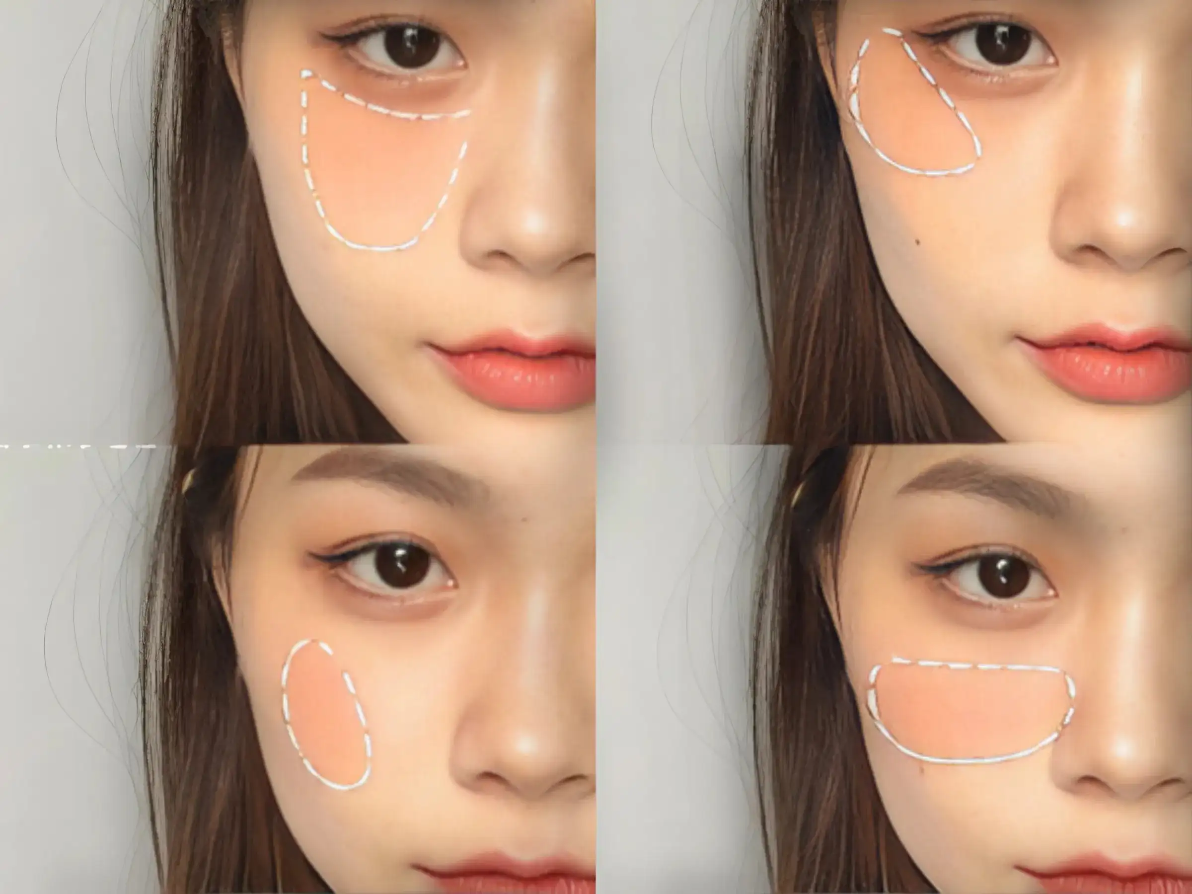 Phối màu má hồng với layout makeup