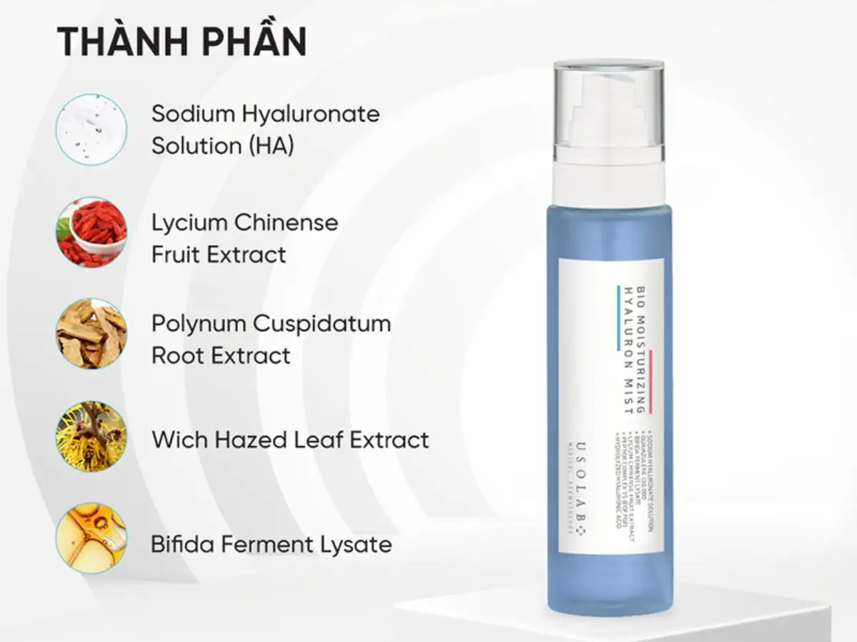 Xịt khoáng được làm từ các thành phần giá trị