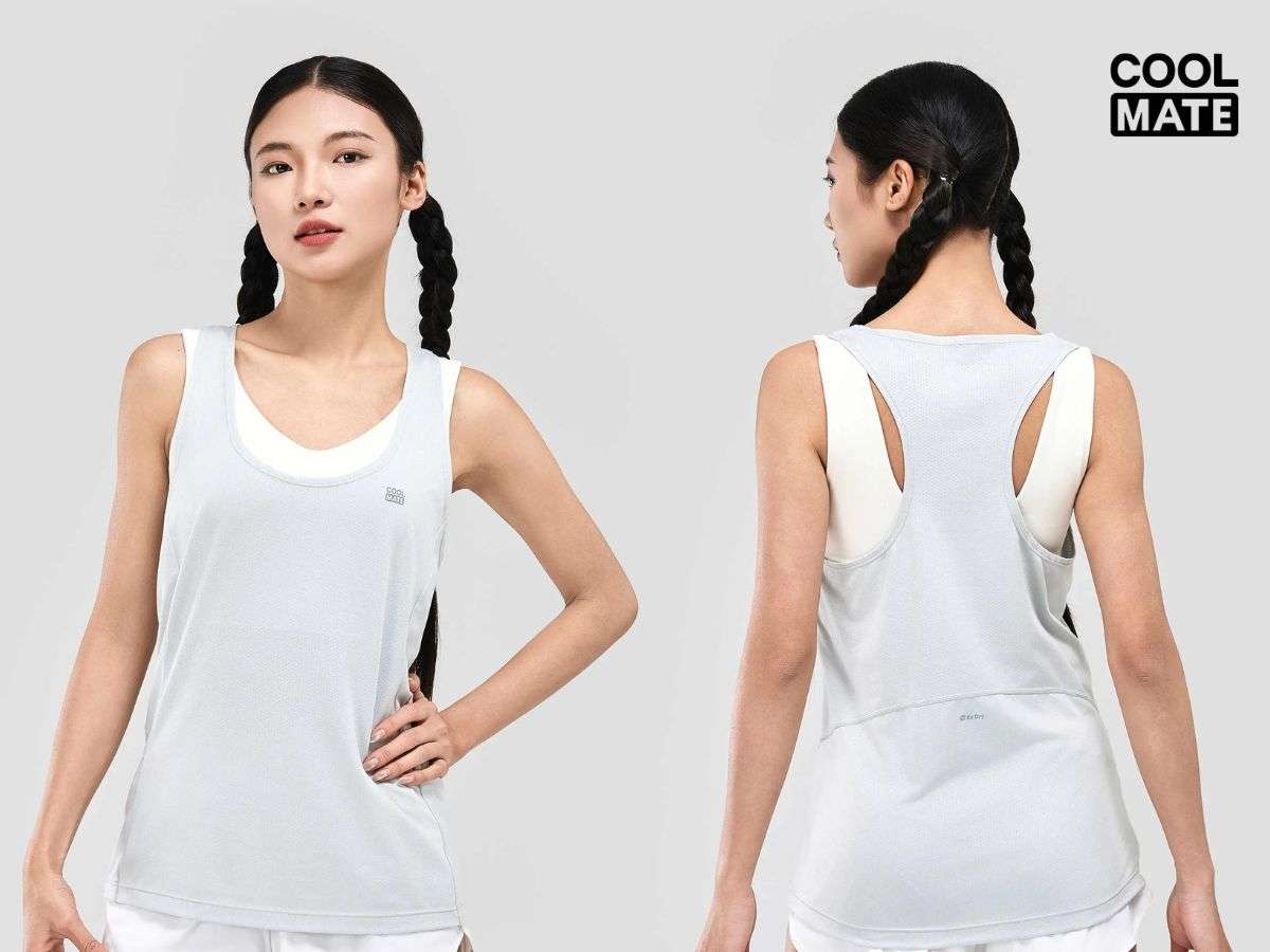 Áo singlet thể thao nữ slim fit co giãn, thoáng khí, nhanh khô