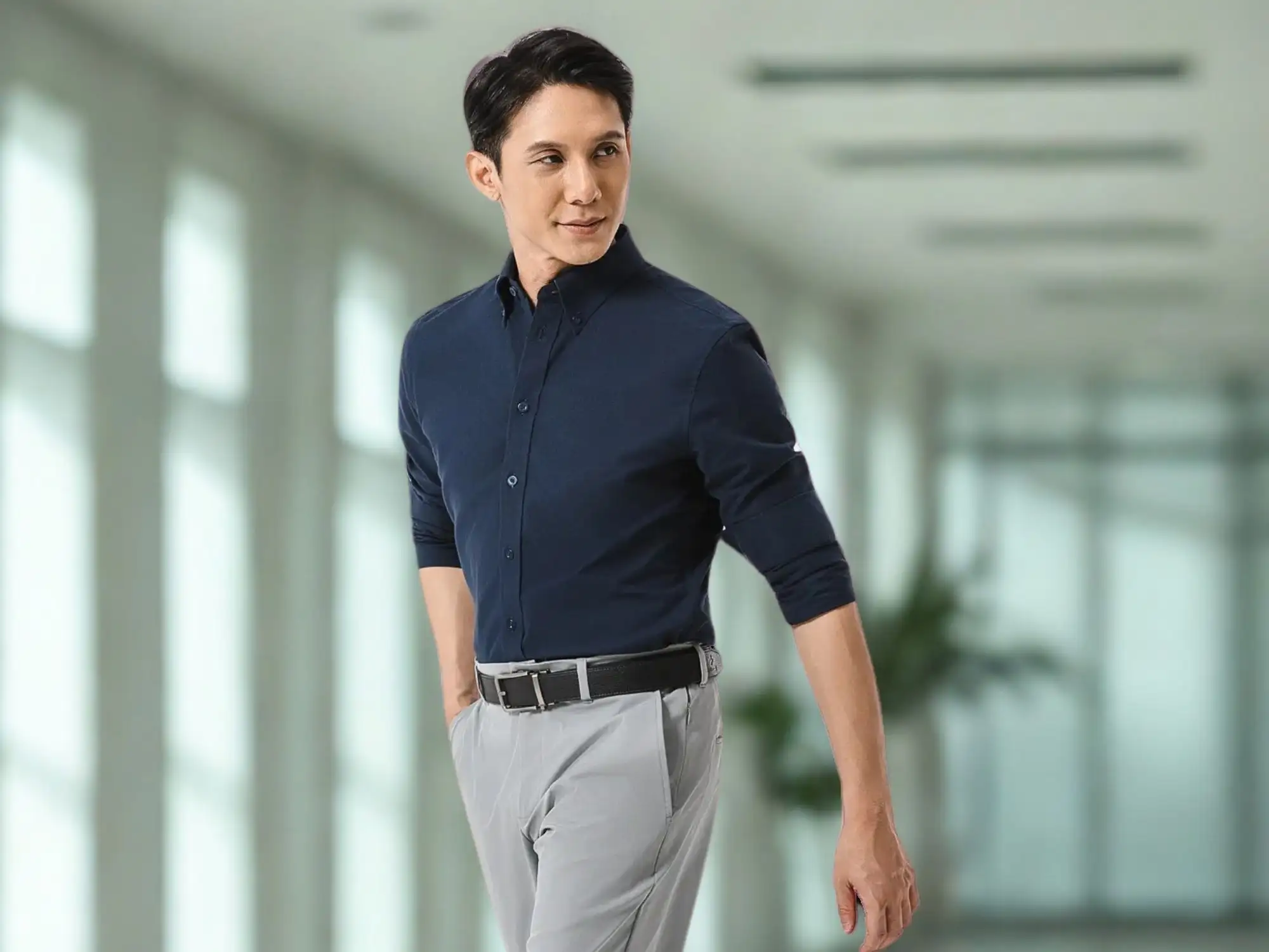 Áo sơ mi Oxford Premium dài tay, phong cách công sở lịch lãm, áo đứng form