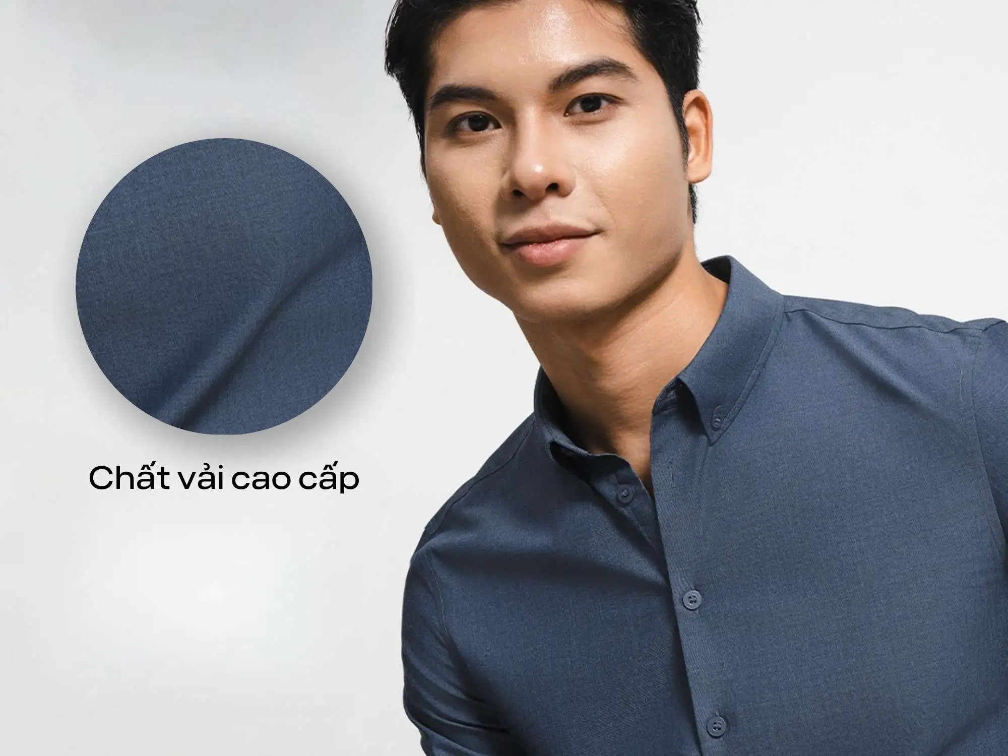 Chất liệu vải dày dặn, cao cấp của áo sơ mi nam Coolmate