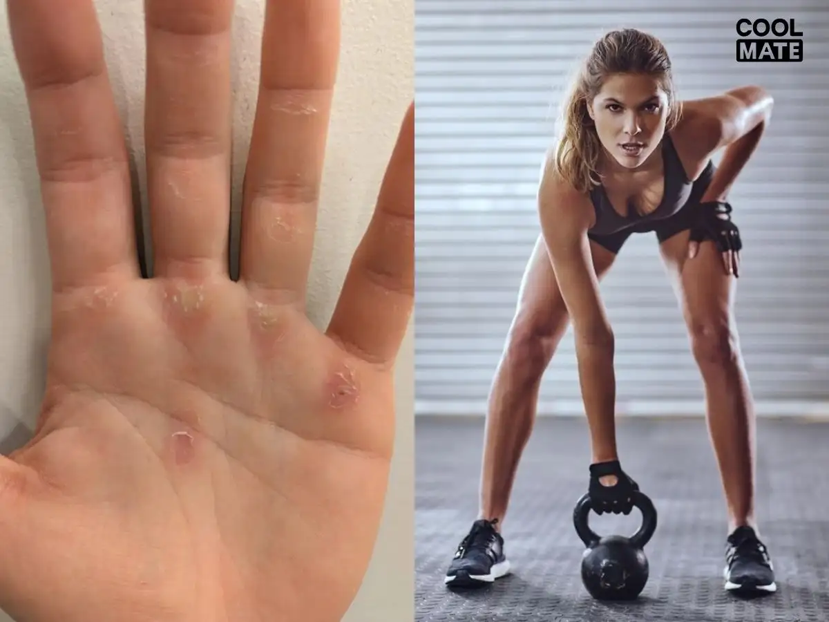 Bàn tay được bảo vệ bởi găng tay tập gym, giúp tự tin hơn
