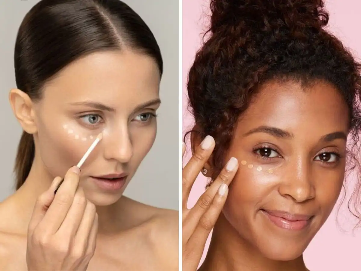 Với quầng thâm mắt có thể ưu tiên màu sáng hơn một tông nhằm làm nổi bật 