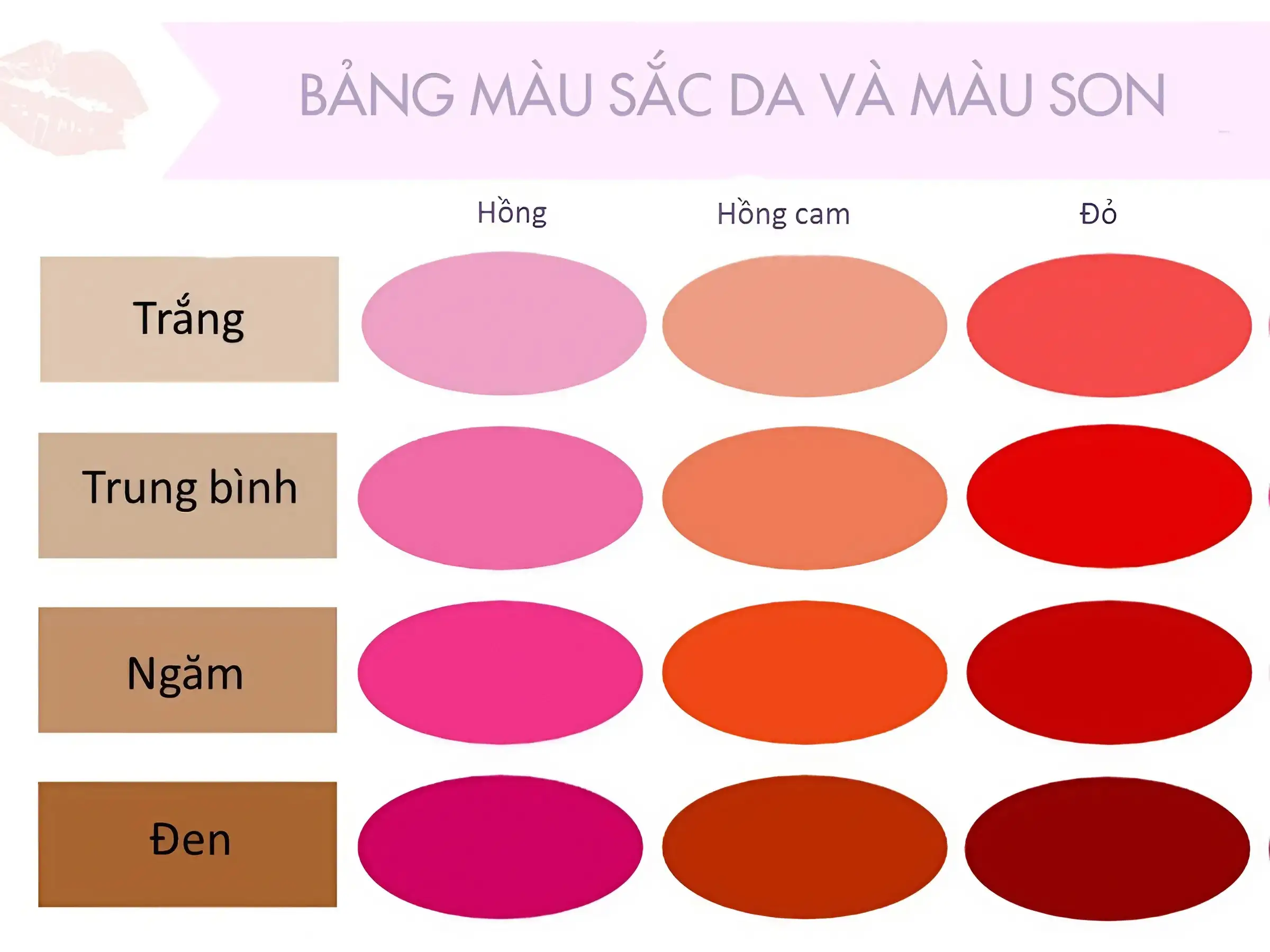 Tông Da Nào Hợp Với Màu Son Gì?