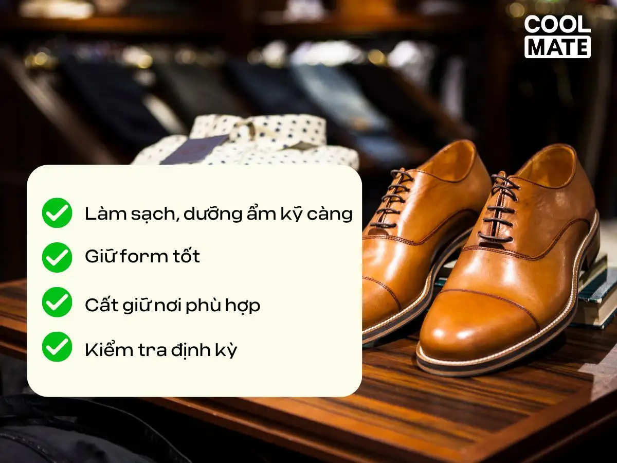 Vài lưu ý để bảo quản giày da bền lâu