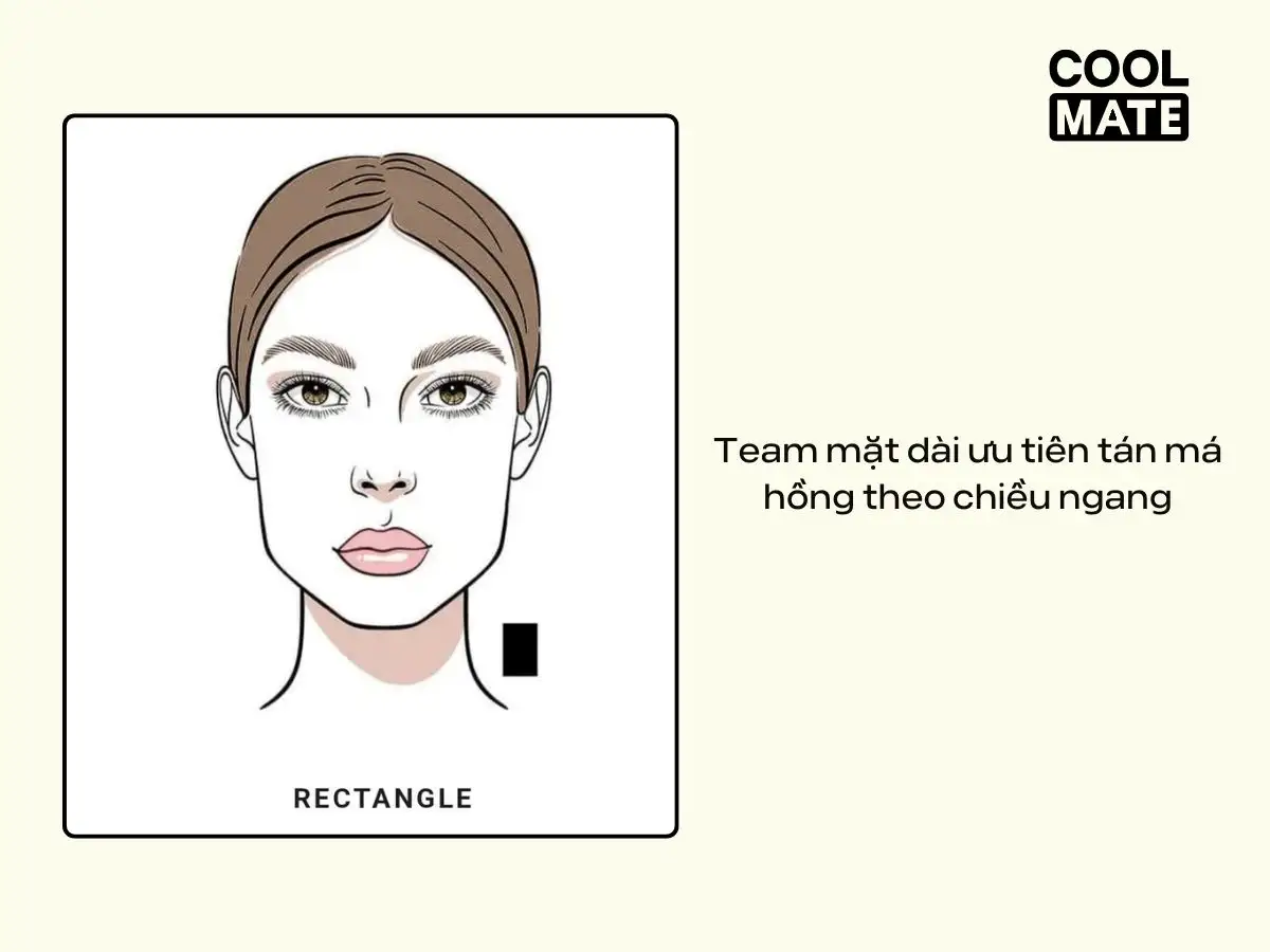 Team mặt dài ưu tiên tán má hồng theo chiều ngang