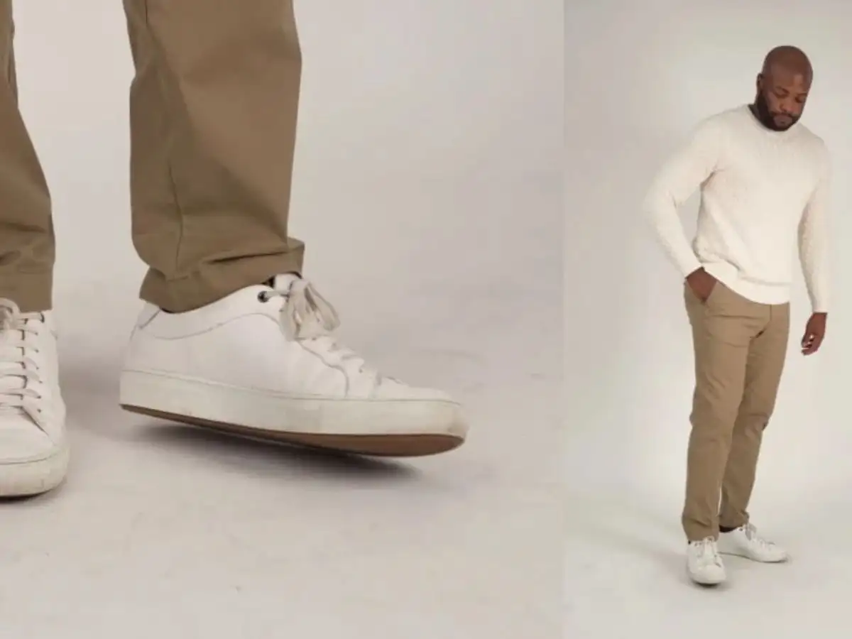 Phối áo sweater với giày sneaker