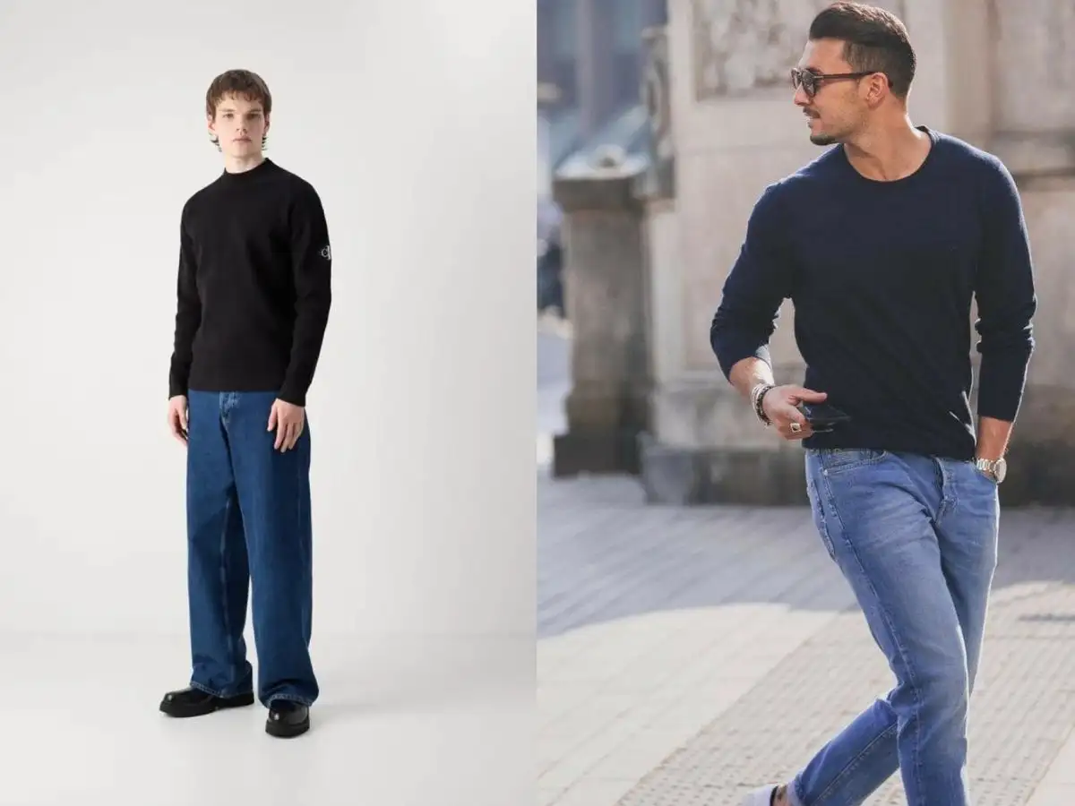 Áo sweater phối cùng quần jeans