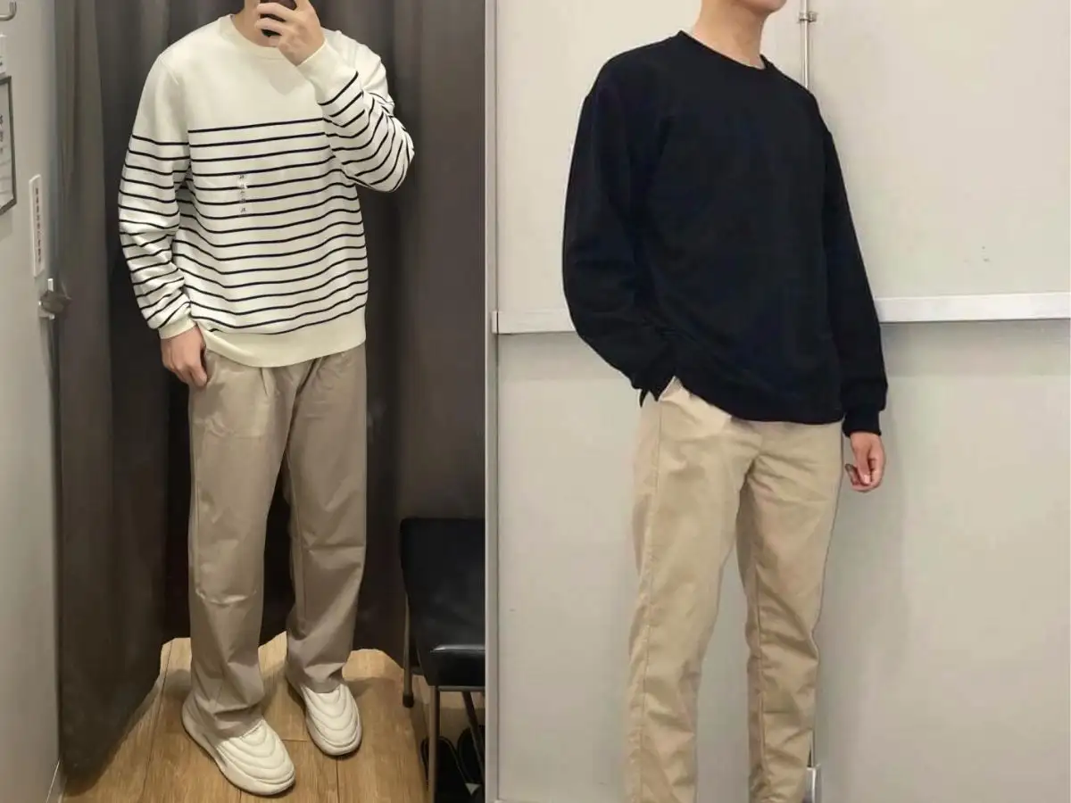Áo sweater phối cùng quần kaki