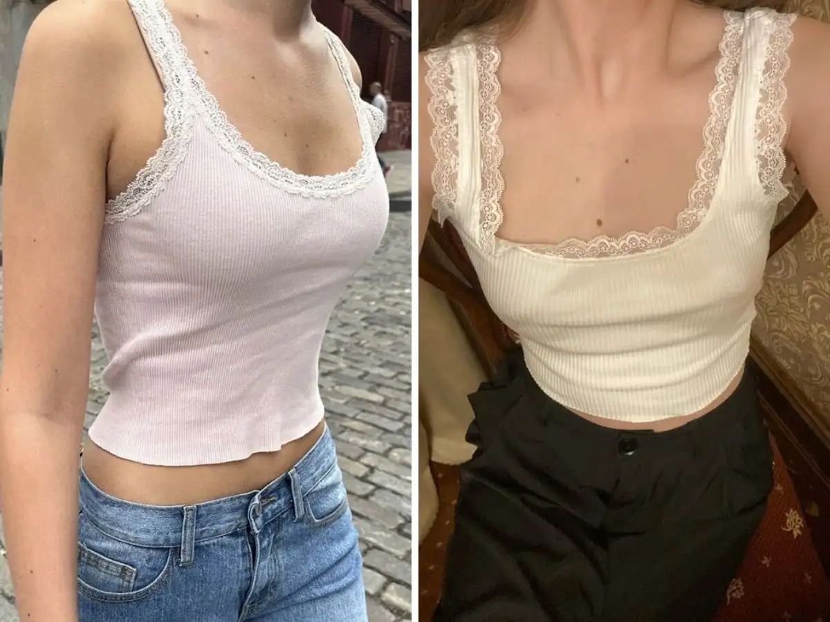 Nàng vai xuôi nên chọn áo singlet áo có chi tiết ở vai để tạo cảm giác vai đầy đặn và cân đối hơn
