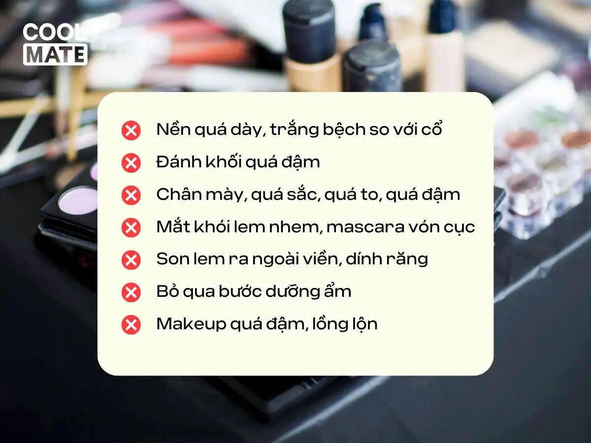 Một vài lỗi trang điểm cần tránh
