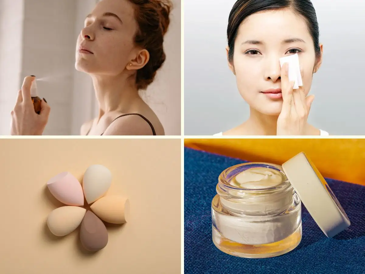Nên bỏ túi kem dưỡng ẩm, mút ẩm, giấy thấm dầu và xịt khoáng để xử lý trường hợp phát sinh