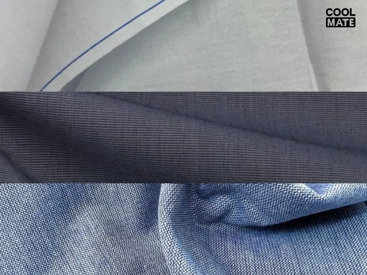 Chất liệu cotton poplin, Oxford, chambray thoáng mát là lựa chọn lý tưởng cho áo sơ mi người mập thấp