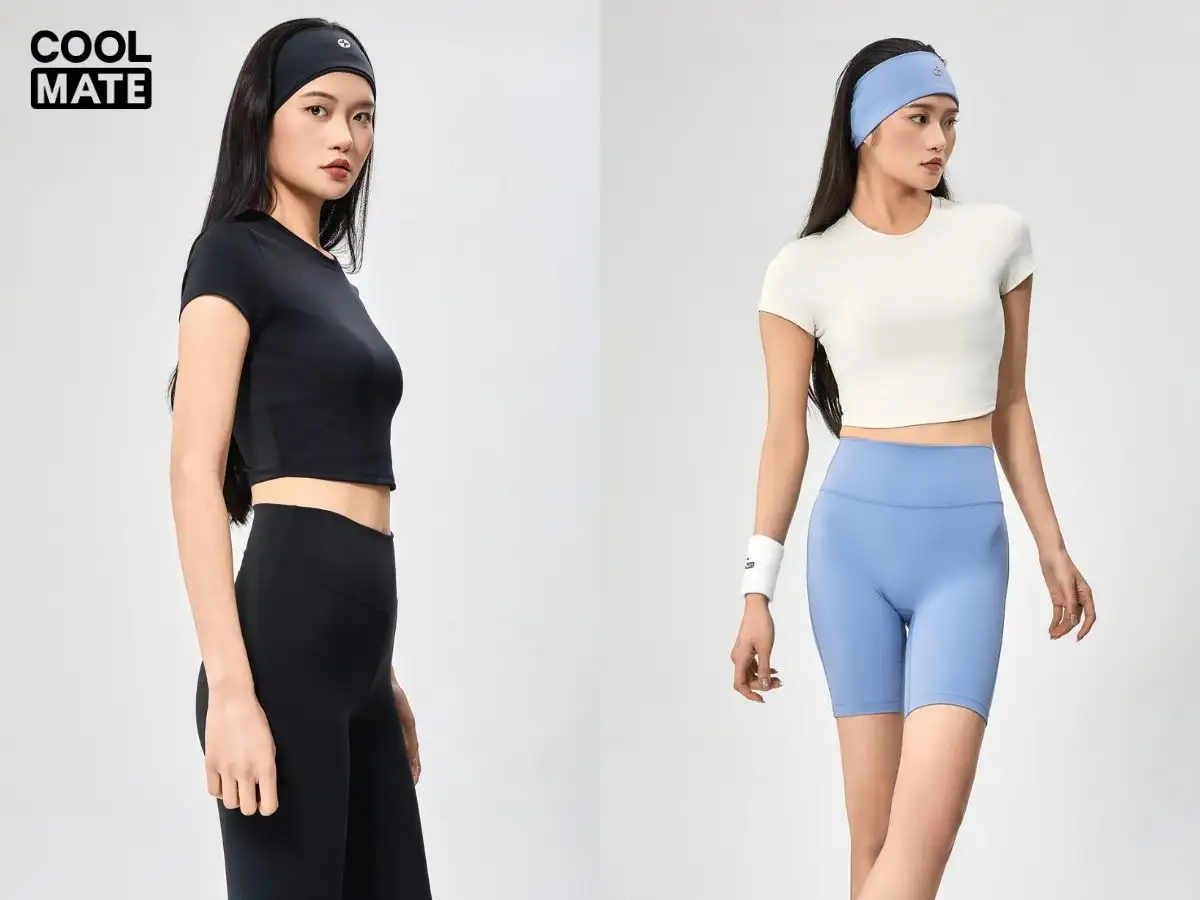  Combo croptop và quần legging Coolmate khỏe khoắn athleisure